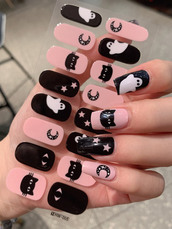 Halloween new nail wraps full stickers