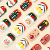 Santa Claus pine snowman manicure