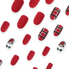 Red short oval check Santa Claus