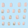 Pink blue contrasting marble patterned fake nail patches