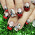 Multi-colored rattan French glitter wearable manicure