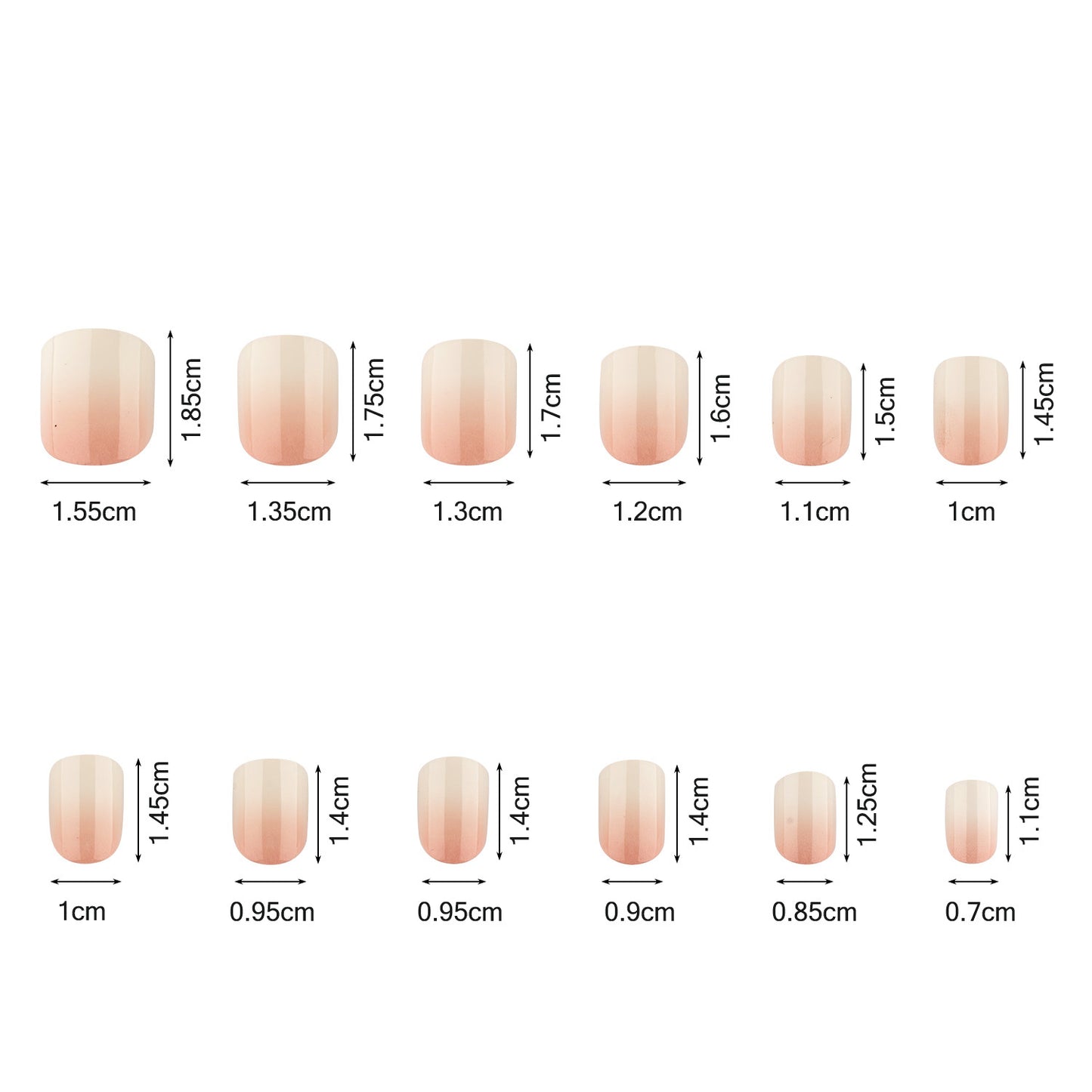 240 pieces of boxed ballet square fake nails