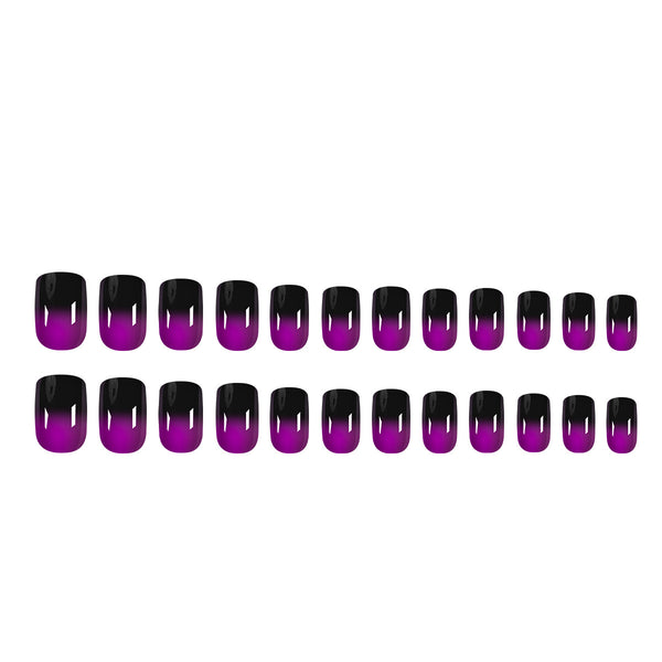 Black purple gradient nail patch