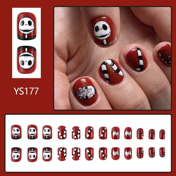 Skull black and white snake tail