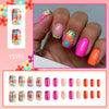 24 multicolored flower press ons