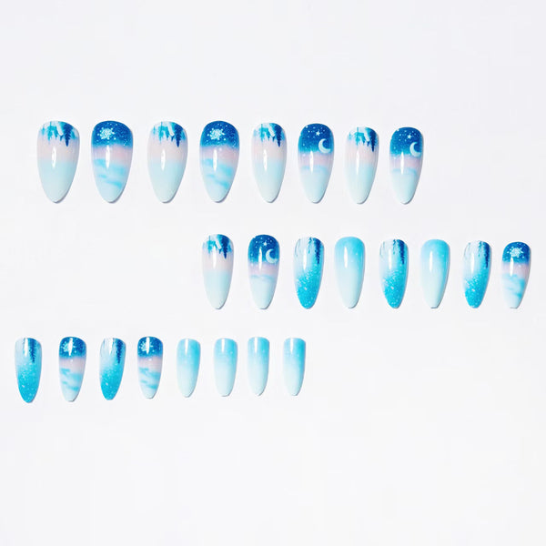 12 Sizes-24 Pcs Press On Nails w-305