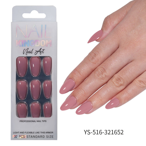 32 Pcs Aurora fine flash short almond manicure