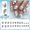 Short Square Nail Snowflake Snowman White Nail Piece