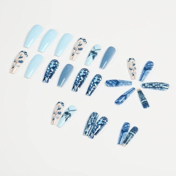 Light Blue Vintage French Geometric Flowers