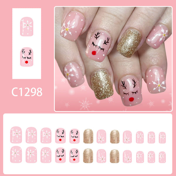 Golden glitter white snowflakes