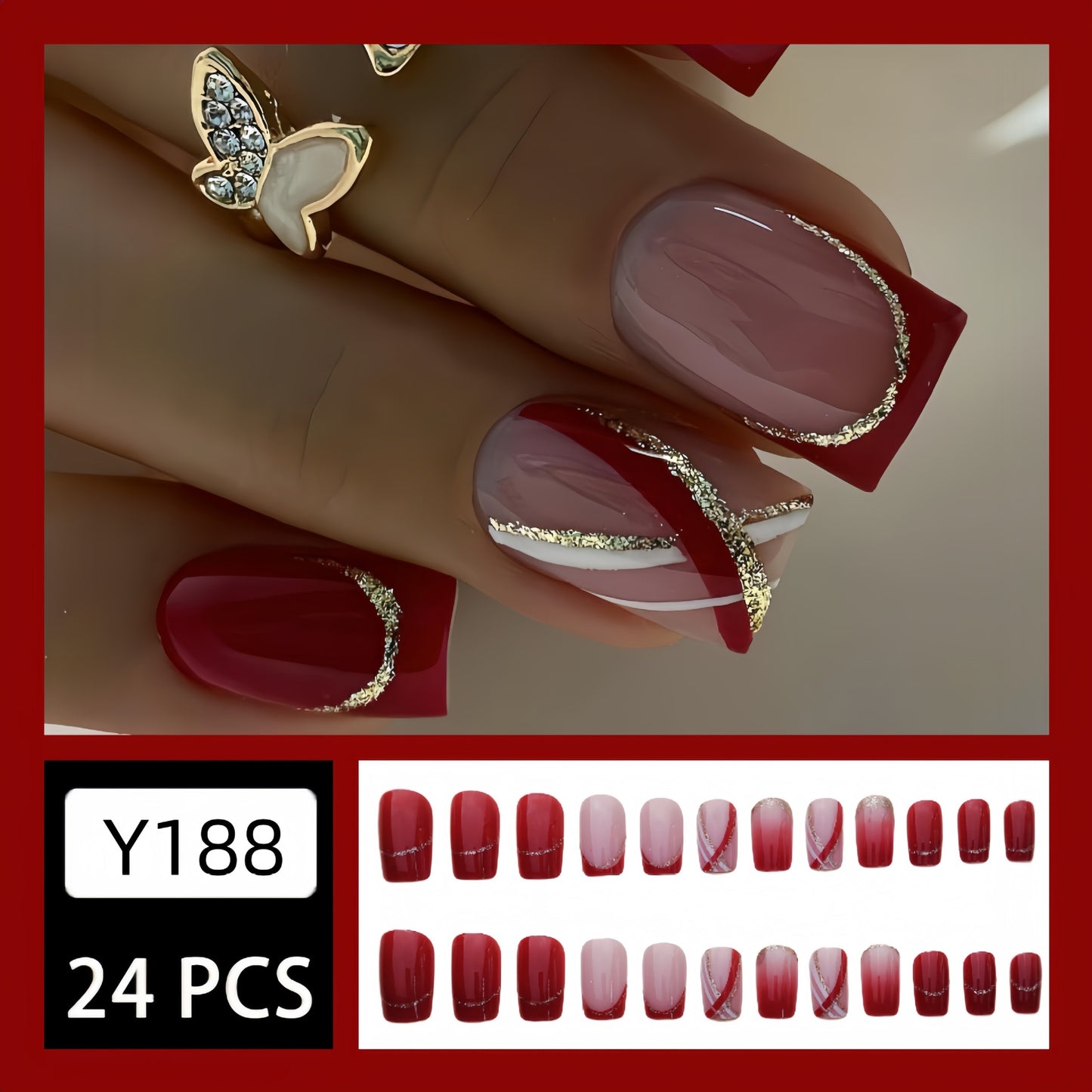 24pcs/Set Press On Nails