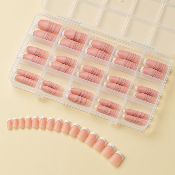 150 pieces seamless matte French fake nail