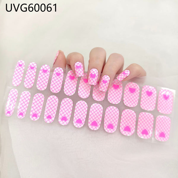 UV gel nail sticker semi-cured
