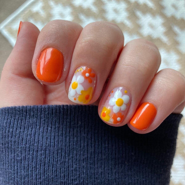 Orange graffiti flower