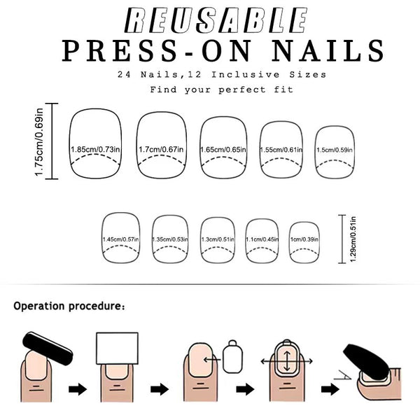 24 light blue pink flower wearable nail patches