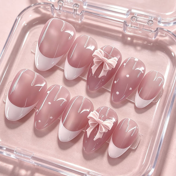 30 Pcs Pink French Dots