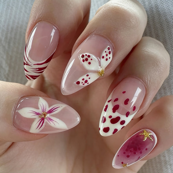 Pink and white flowers