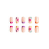 Colored flower fake nails