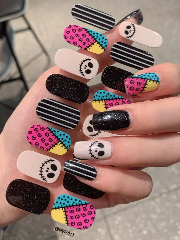 Halloween new nail wraps full stickers