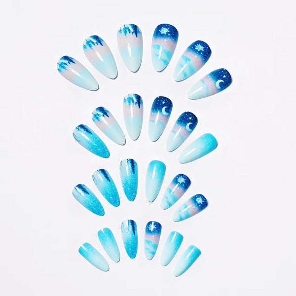 12 Sizes-24 Pcs Press On Nails w-305