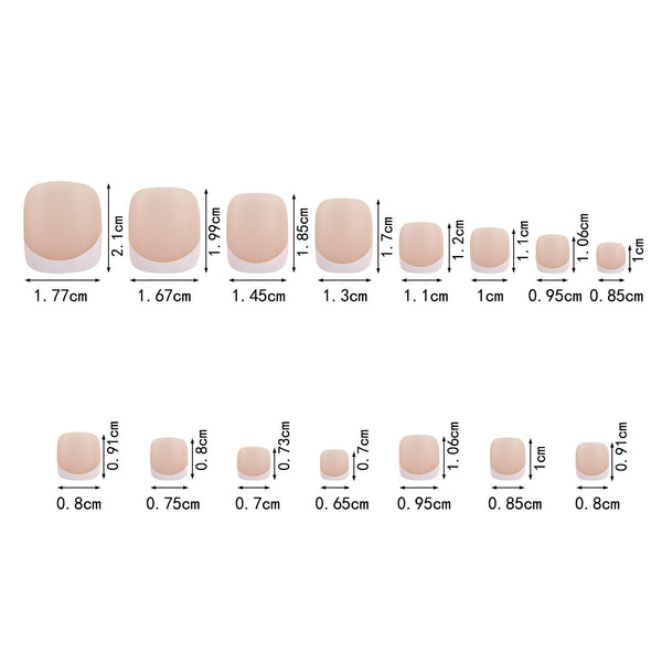 150 pieces seamless matte French fake nail