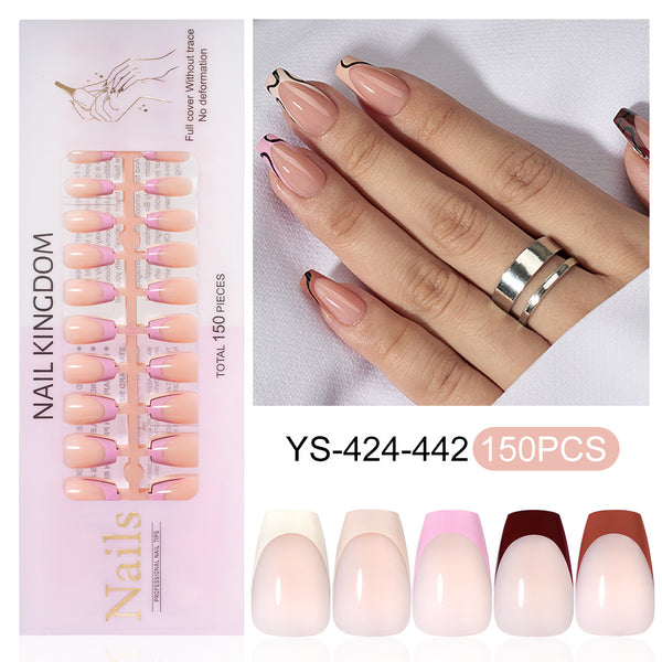 Five-color square patch manicure 150 pieces