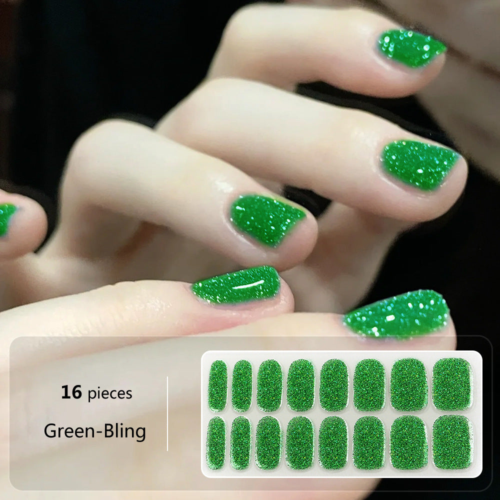 Nail wraps 16Green-Bling