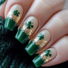 Golden Flash Lucky Clover Nail Art