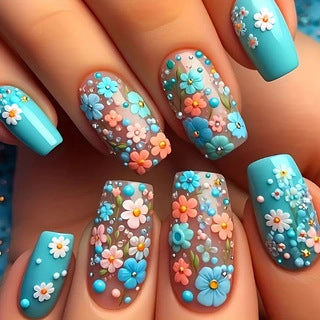 24 pieces Blue flowers