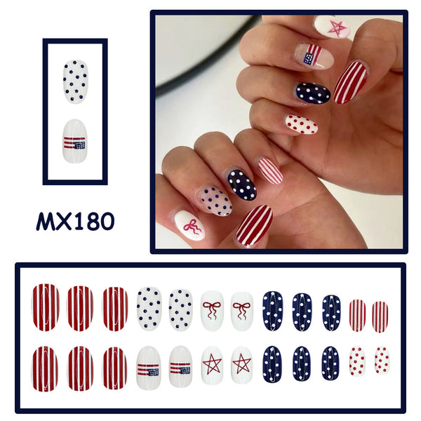 Independence Day manicure flag