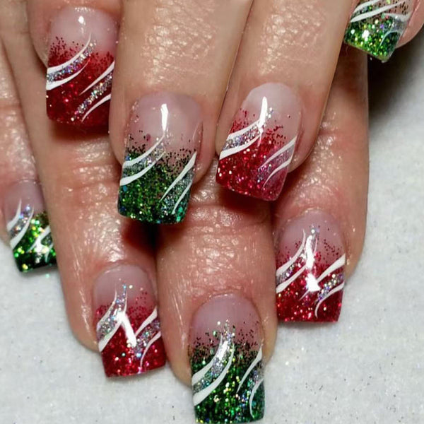 Red and green glitter