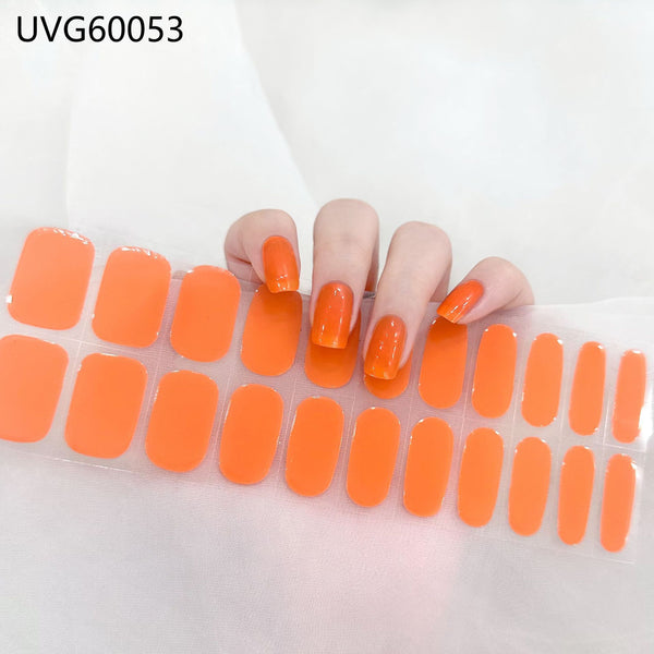 UV gel nail sticker semi-cured