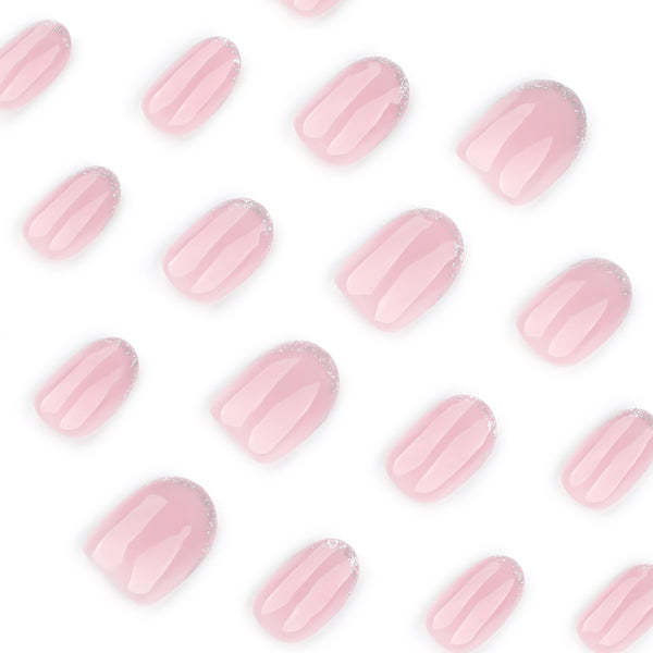 Silver glitter French
