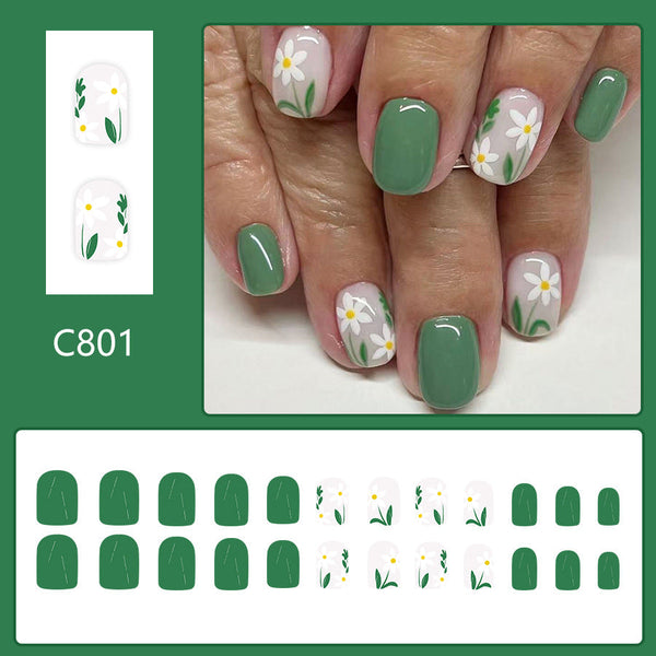 12 Sizes-24 Pcs Press On Nails C801