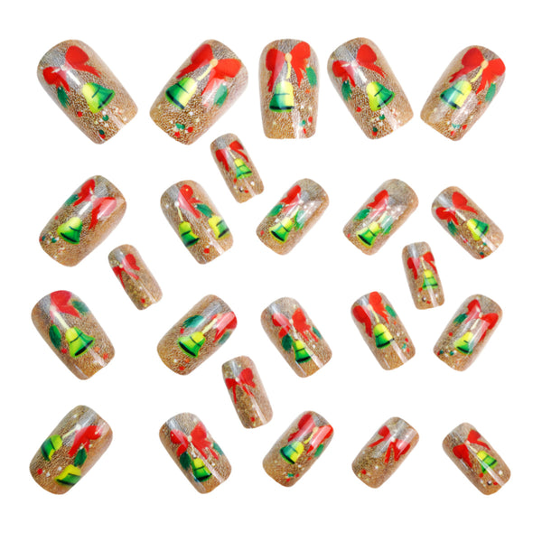 Square Christmas series fake nails