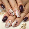 Autumn and winter leaf manicure fake nail 24 pieces