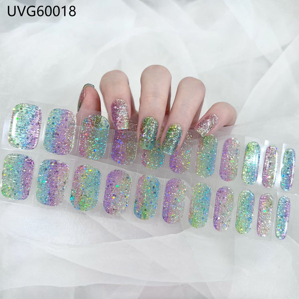 UV gel nail sticker semi-cured