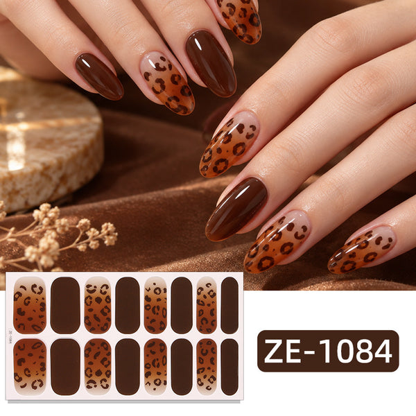 Leopard nail polish film nail sticker