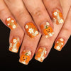 Orange glitter flowers cute pumpkin