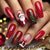 Red Santa Claus Christmas tree manicure