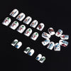 Short Square Nail Snowflake Snowman White Nail Piece