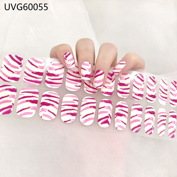 UV gel nail sticker semi-cured