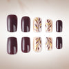 Autumn and winter leaf manicure fake nail 24 pieces