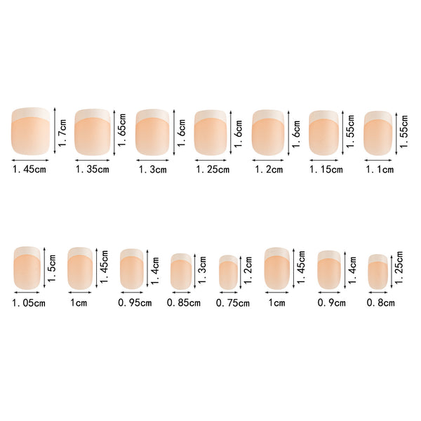 150 pieces seamless matte French fake nail