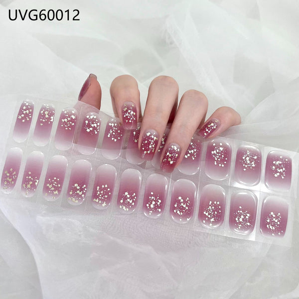 UV gel nail sticker semi-cured