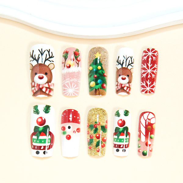 Cute cartoon elk Christmas tree