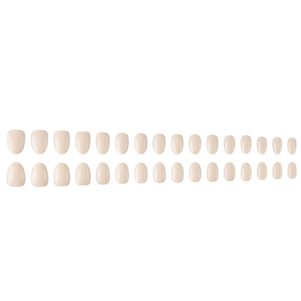 Oval solid color glossy 32 pieces