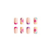 Colored flower fake nails