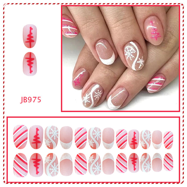 24pcs/Set Press On Nails JB975