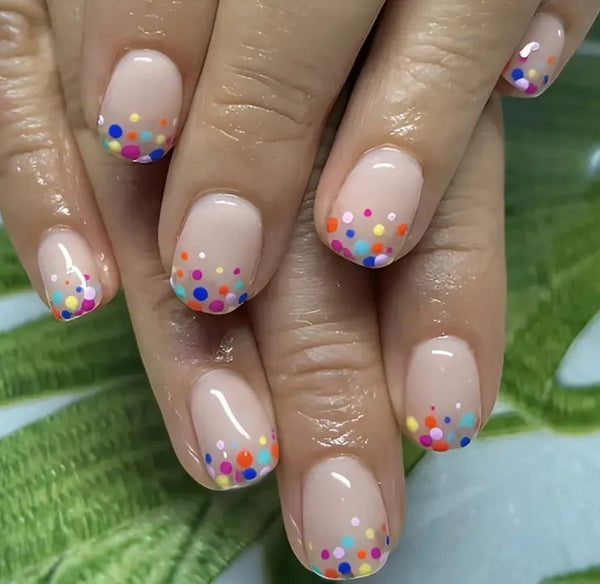 Macaron colored polka dots